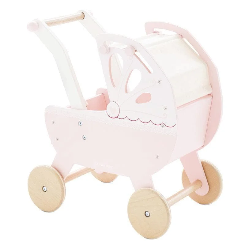 environmentally conscious wooden toys                 Honeybake Sweet Dreams Pram (Pink)