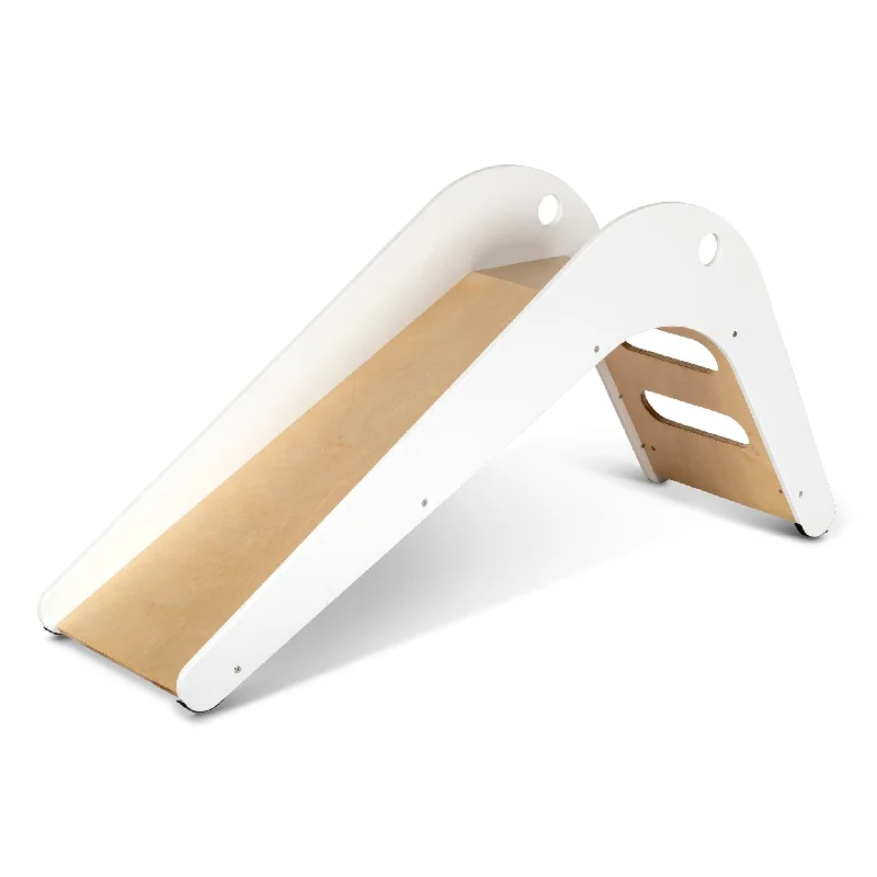vibrant and colorful wooden toys for toddlers                   Indoor Wooden Slide- White / Birch