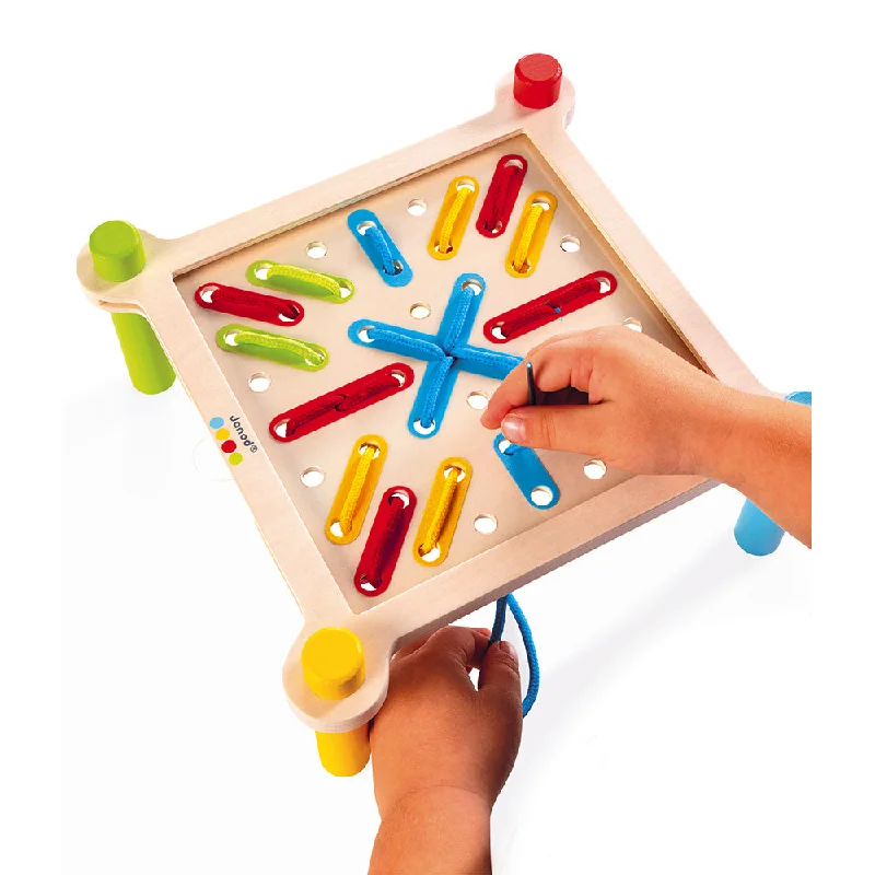 detailed and intricate wooden toys                   Janod Essential - Lacing Game