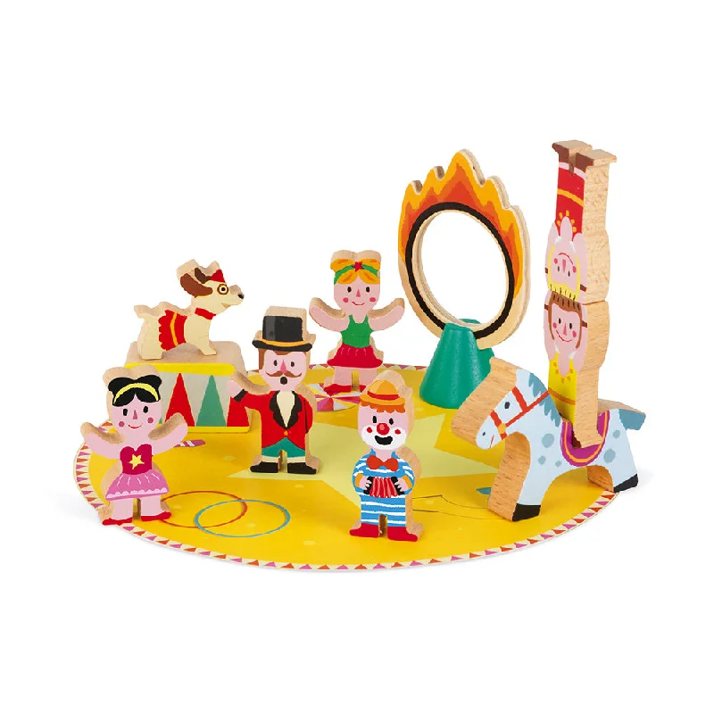 vibrant and colorful wooden toys for toddlers                   Janod Story Circus Set