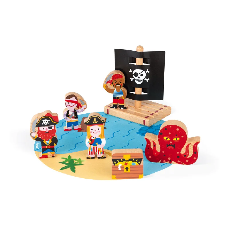 enchanting wooden toys that bring joy and happiness to children Janod Story Pirate Set enchanting wooden toys that bring joy and happiness to children Janod Story Pirate Set