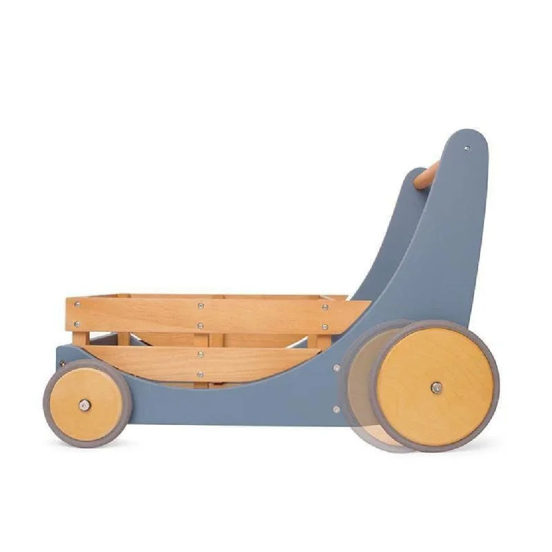 environmentally conscious wooden toys                 Kinderfeets Cargo Walker - Slate Blue