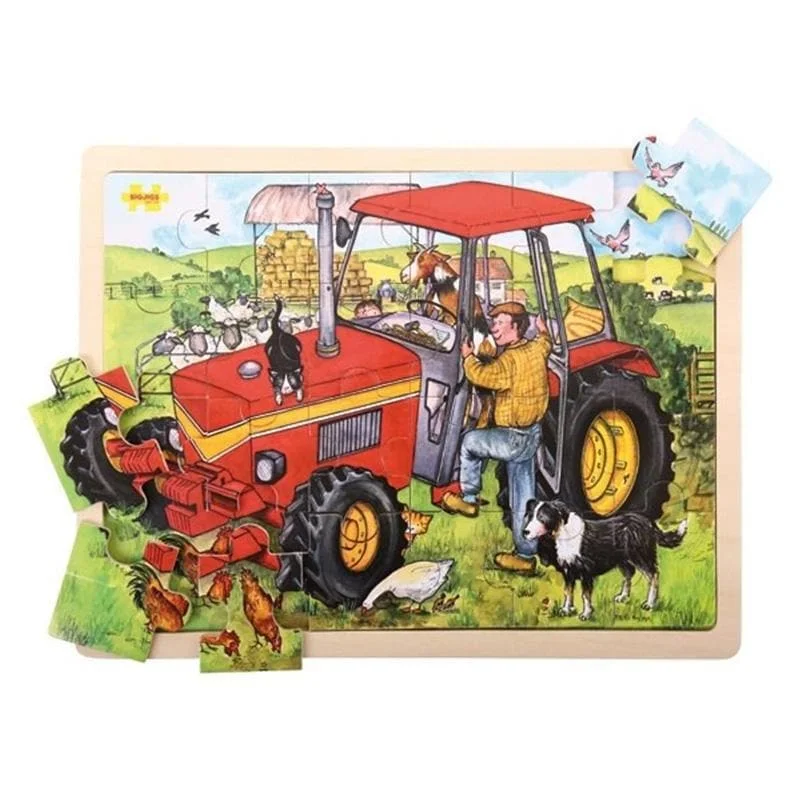 beautiful and detailed wooden toys that inspire creativity Large Tray Puzzle - Tractor beautiful and detailed wooden toys that inspire creativity Large Tray Puzzle - Tractor