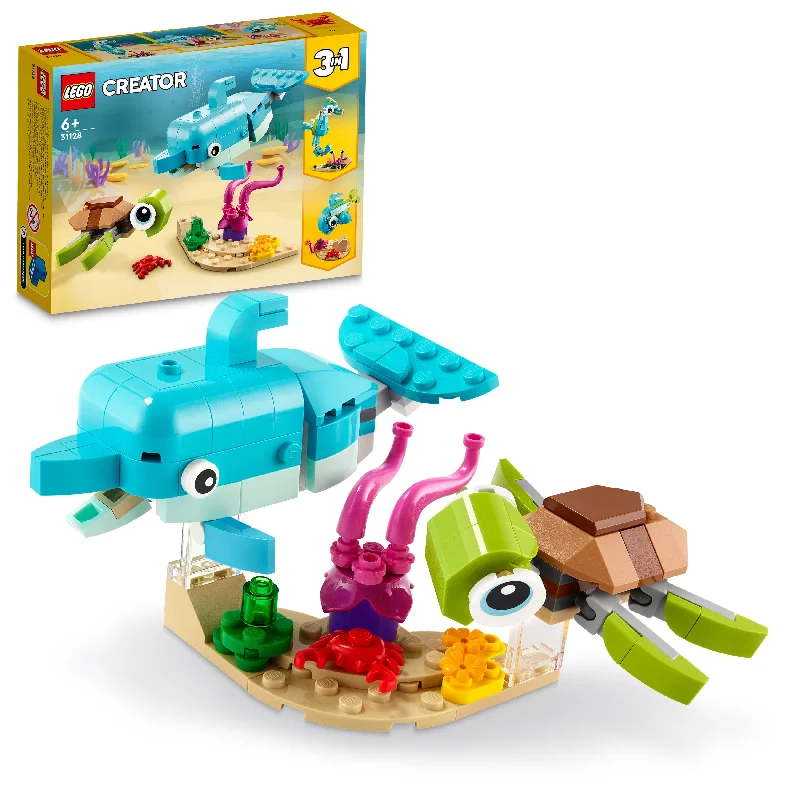 Stimulating and engaging LEGO playLEGO 31128 Creator Dolphin And Turtle