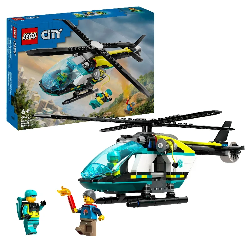 Seamlessly fitting LEGO connectionsLEGO 60405 City Emergency Rescue Helicopter