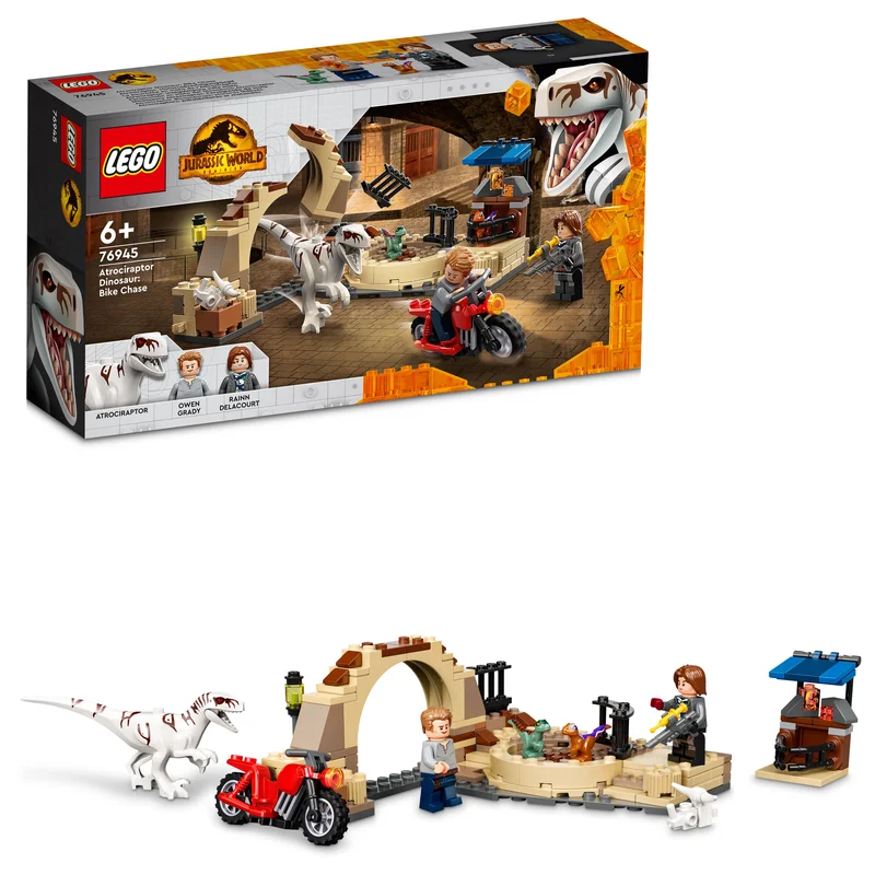 Timeless and classic LEGO toysLEGO 76945 Jurassic World Atrociraptor Dinosaur: Bike Chase