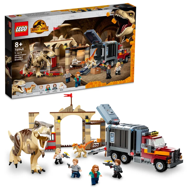 Highly adaptable LEGO creationsLEGO 76948 Jurassic World T.Rex & Atrociraptor Dinosaur Breakout