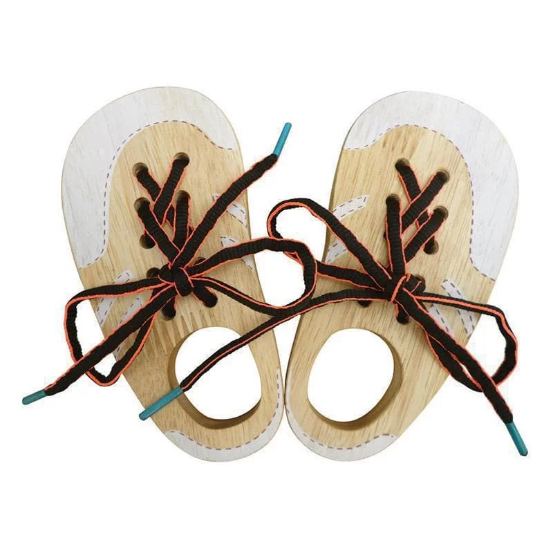 safe and non-toxic wooden toys for babies                   Let Lace Shoes