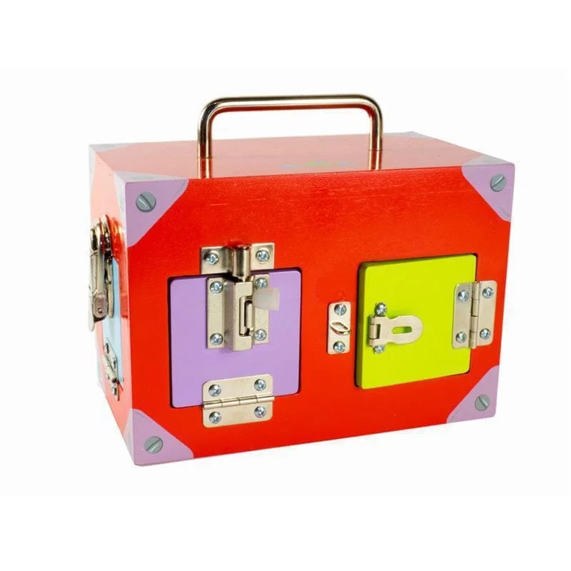 environmentally conscious wooden toys                 Lock Activity Box