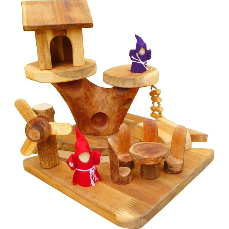 intricately designed wooden toys                 Mini Gnome House