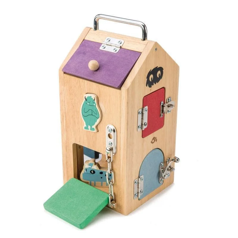sturdy and safe wooden toys                 Monster Lock Box