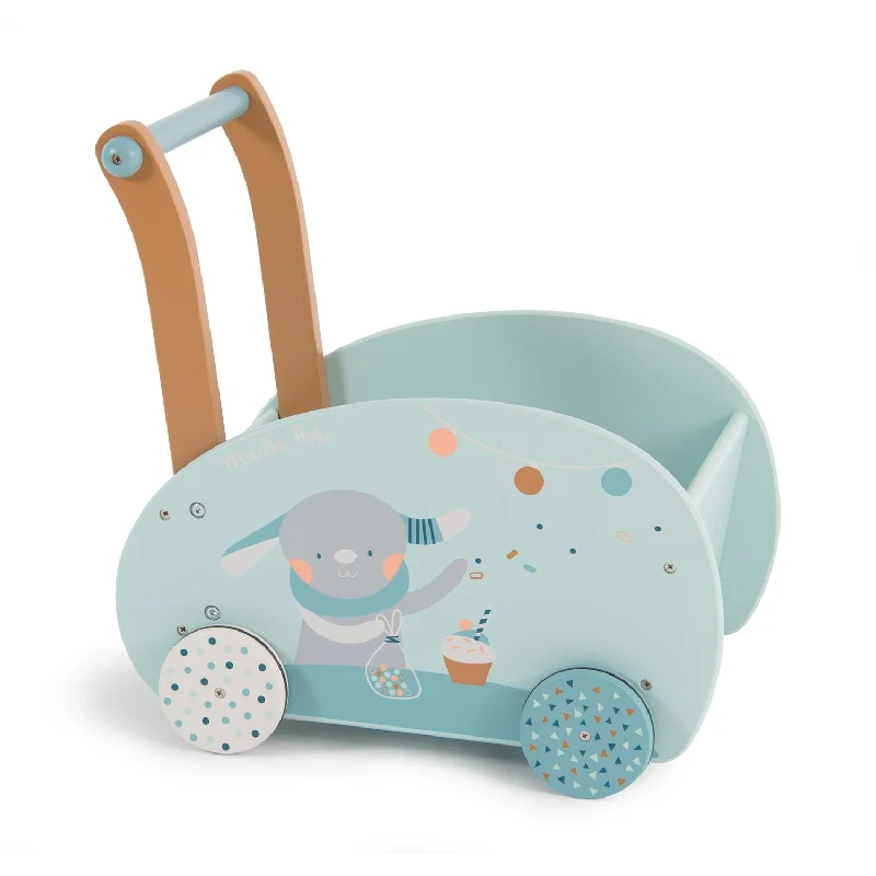 eco-friendly wooden toys                   Moulin Roty Les Jolis Trop Beaux Walking Trolley