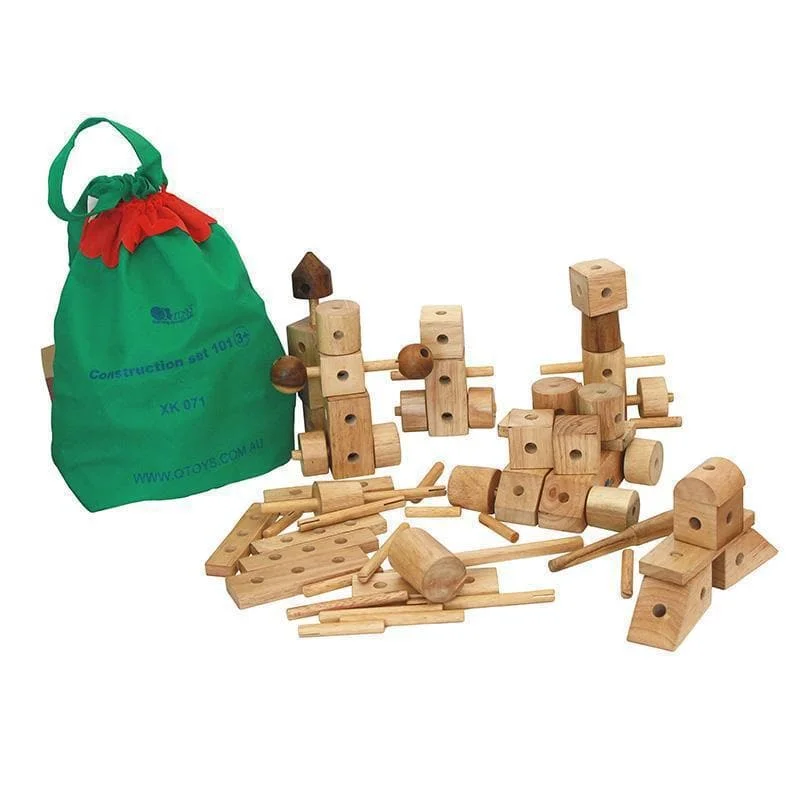 enchanting and whimsical wooden toys for children                   Natural Wood Construction Set