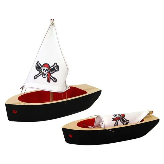 vibrant and colorful wooden toys for toddlers                   Ogas wooden pirate ship with turn down mass