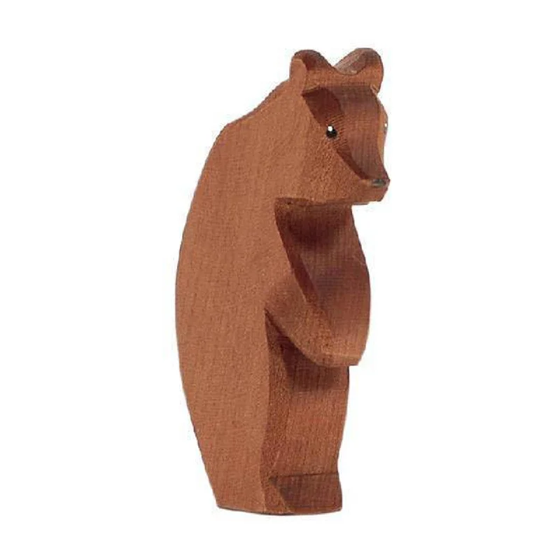 eco-friendly and safe wooden toys                   Ostheimer wooden bear - standing, head down