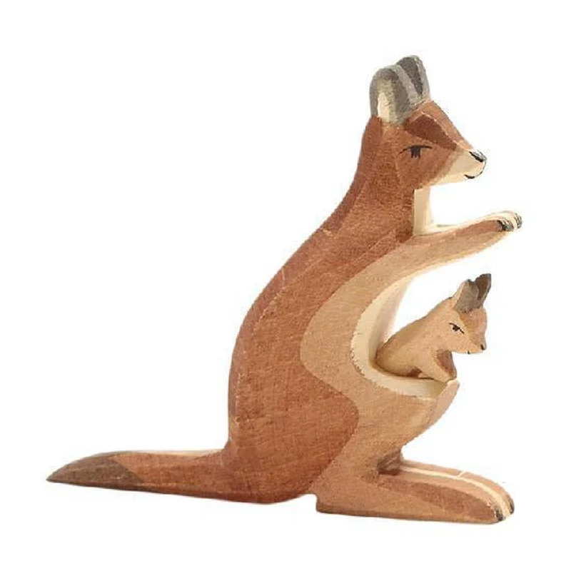 colorful and cheerful wooden toys                   Ostheimer wooden kangaroo with baby