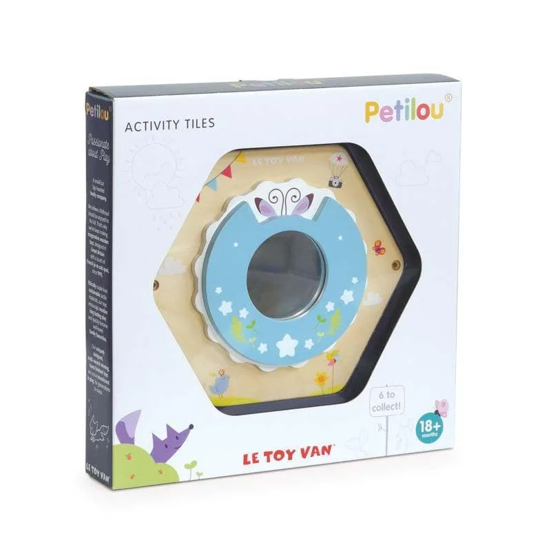 handcrafted wooden toys                  Petilou Mirror Activity Tile