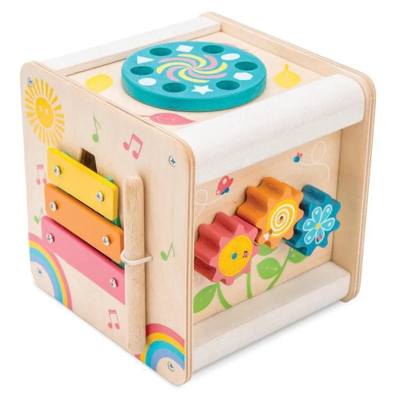 child-safe wooden toys                 Petilou Petit Activity Cube