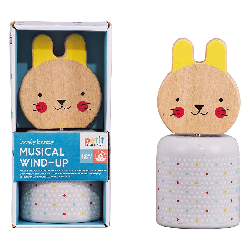 engaging wooden toys                   Petit Collage Wooden Wind-Up Musical Bunny