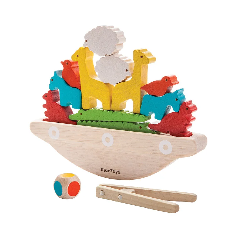 thoughtfully designed wooden toys              Plan Toys balancing boat game