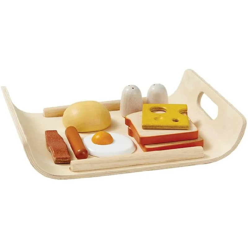 enchanted wooden toys                   Plan Toys breakfast menu with tray