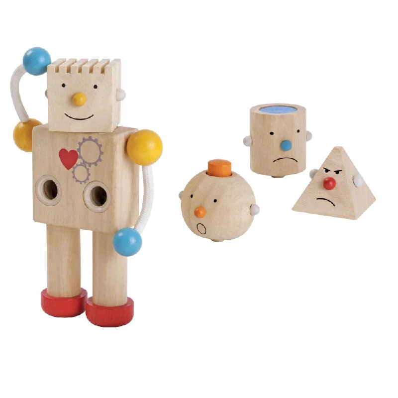 enchanting and whimsical wooden toys for children                   Plan Toys build a robot