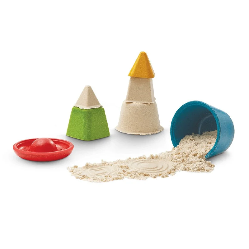 intricately designed wooden toys                 Plan Toys creative sand play set