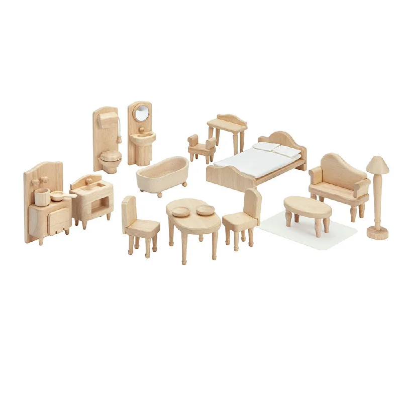 charming wooden toys                   Plan Toys victorian furniture set