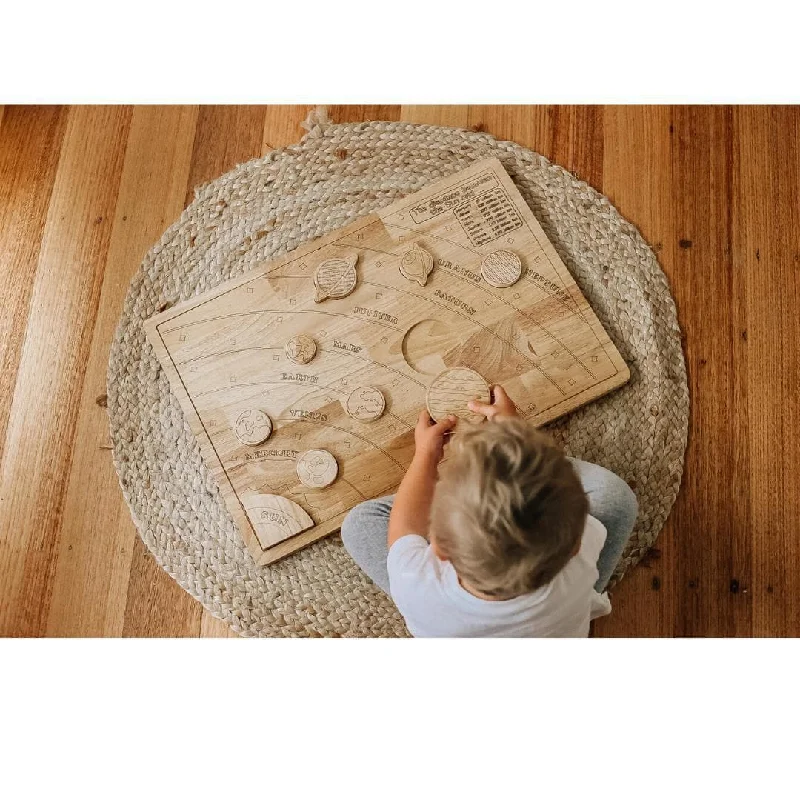sturdy construction wooden toys                   Solar System Puzzle