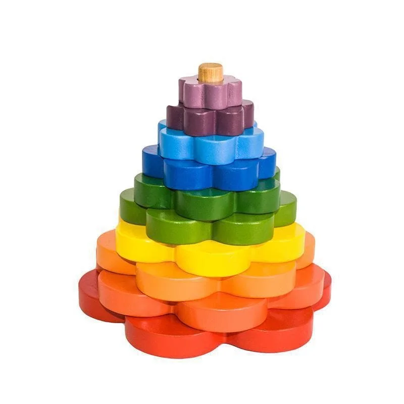 traditional wooden toys                   Stacking Flowers