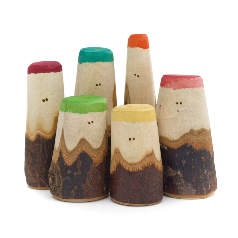 detailed wooden toys                 The Rainbow Tree People - Family of 6