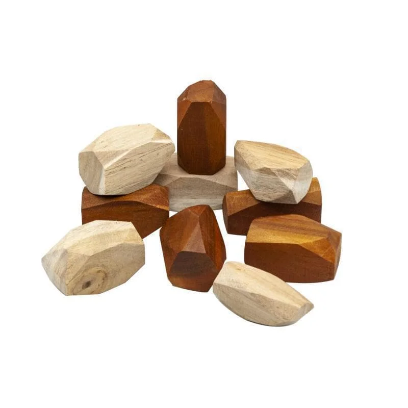safe and durable wooden toys                   Two Tone Wooden Gems