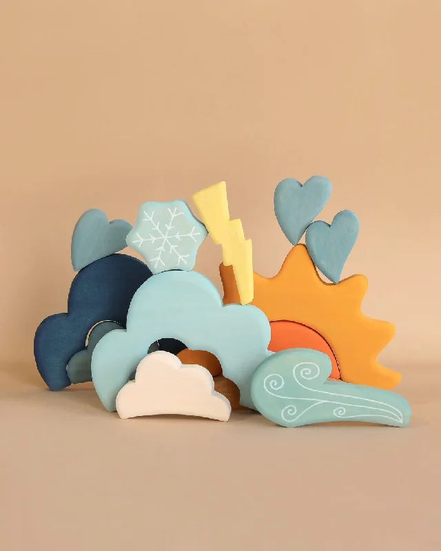 sturdy wooden toys                  Grimm's Weather Building Block Set