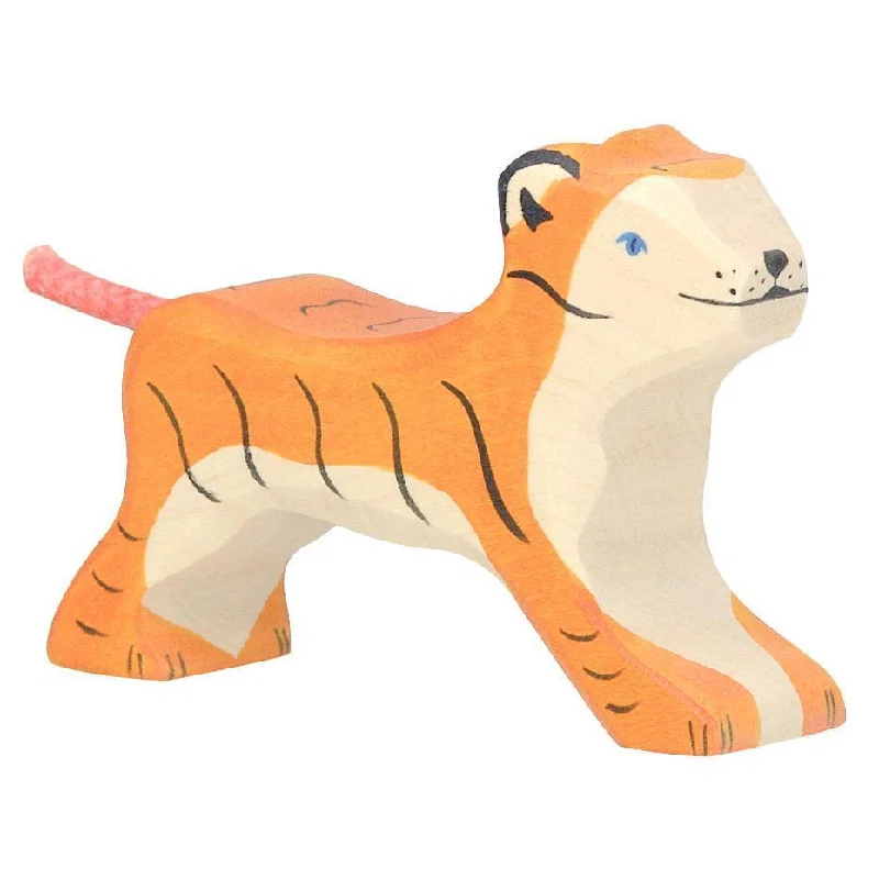 thoughtfully crafted and safe wooden toys                   Holztiger tiger baby