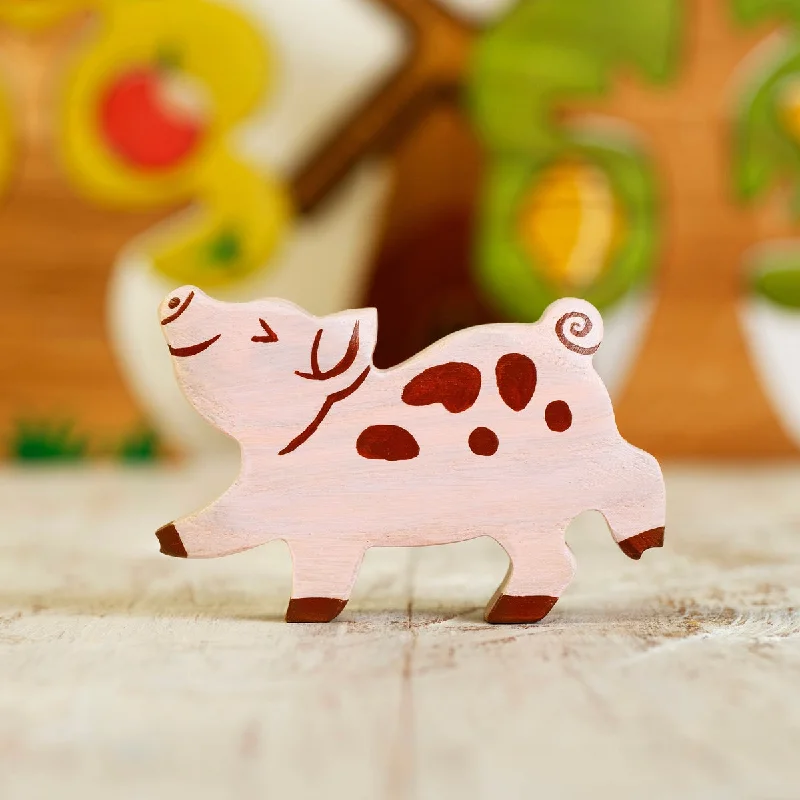 eco-friendly wooden toys                   Wooden Caterpillar piglet