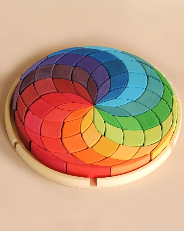 beautifully detailed wooden toys                  Grimm's Wooden Color Spiral Block Set