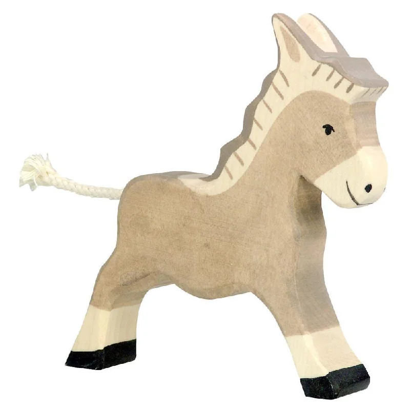 skillfully made wooden toys               Holztiger donkey running