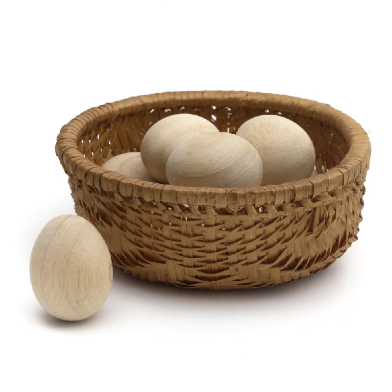 skillfully made wooden toys               WOODEN EGG SET + BASKET<br>Set of 12 eggs