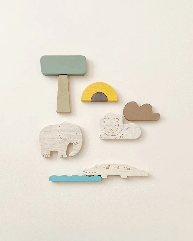 eco-conscious wooden toys that promote sustainability                   Wooden Safari Set