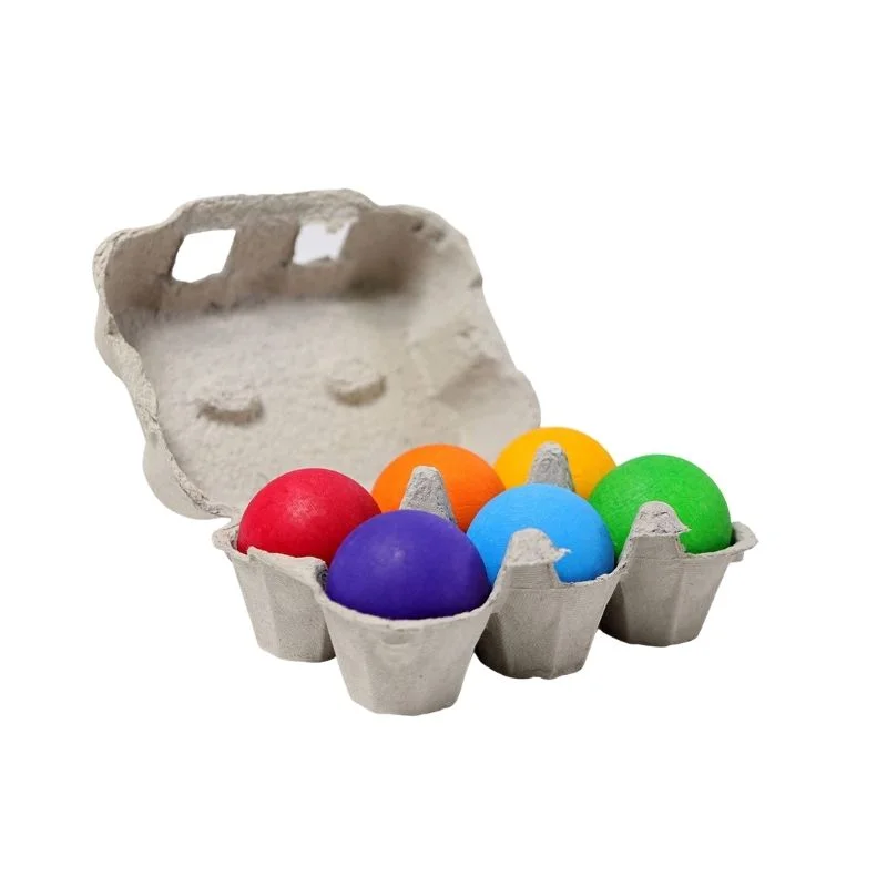 robust and child-safe wooden toys for all ages                   Rainbow Balls - 6 Pieces