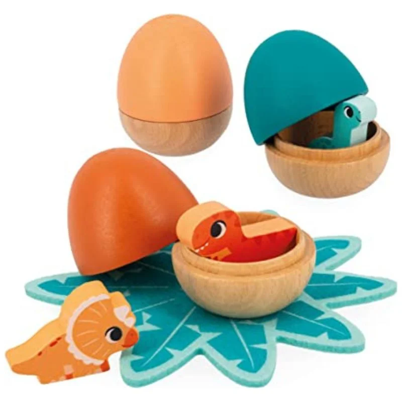 sturdy and long-lasting wooden toys for active play                   Dino Surprise Eggs