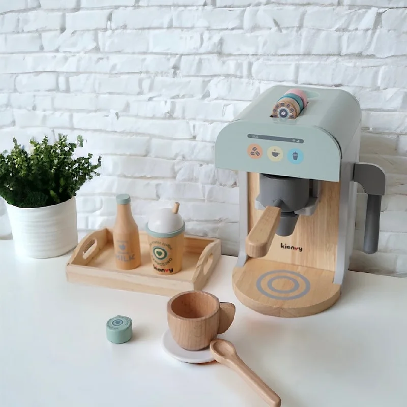 age-appropriate wooden toys Korea Brand Kienvy Coffee Machine Set Kitchen Pretend Play age-appropriate wooden toys Korea Brand Kienvy Coffee Machine Set Kitchen Pretend Play