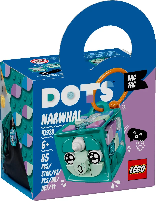 Reflecting popular cultures LEGO themesLEGO 41928 Dots Bag Tag Narwhal
