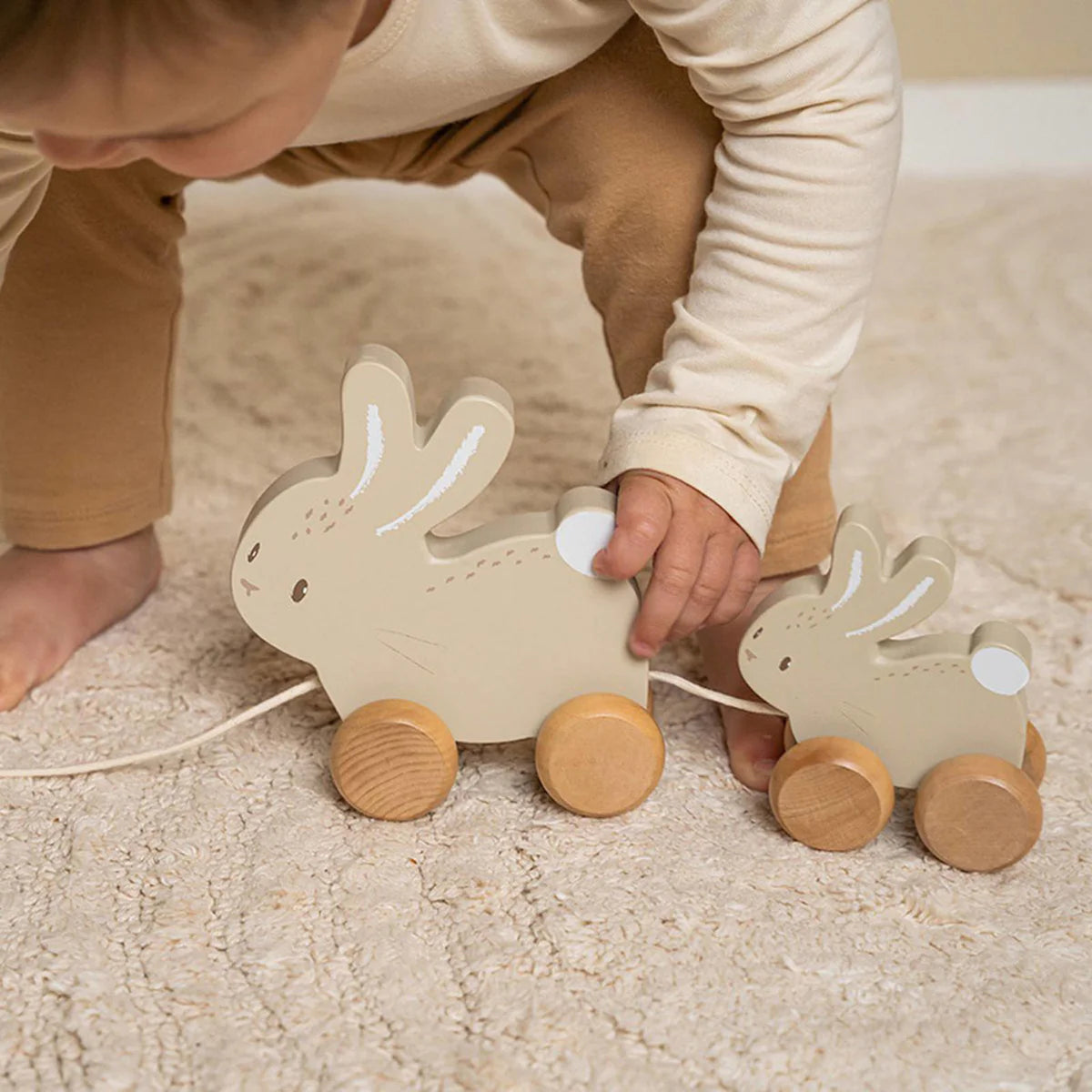 imaginative wooden toys                  Little Dutch Pull Along Wooden Bunnies