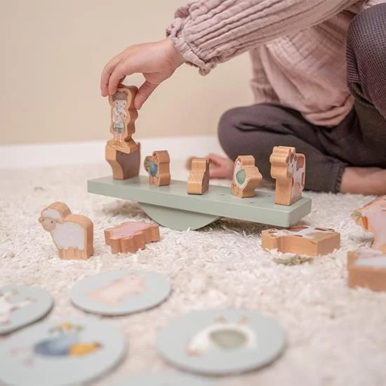 safe wooden toys for babies              Little Farm Wooden Balance Game