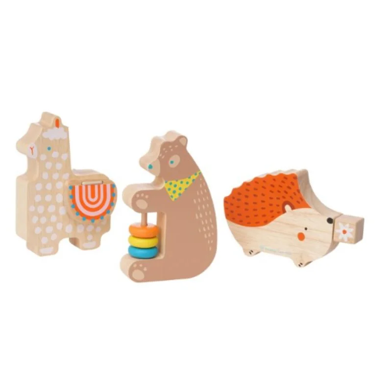 eco-conscious wooden toys                 Musical Forest Trio - Activity Toy