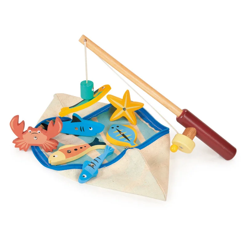 safe wooden toys for babies              Mentari Wooden Magnetic Fishing Game