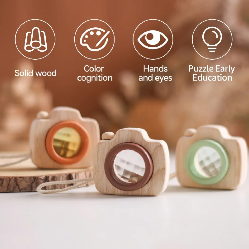 sturdy and safe wooden toys                 Mini Wooden Camera Party Favour