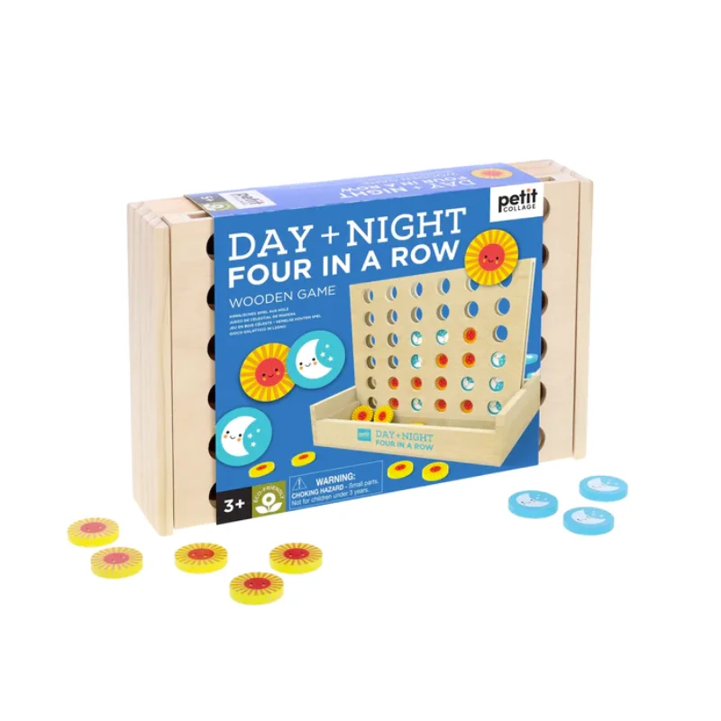 thoughtfully designed wooden toys              Day + Night Four In A Row Wooden Game