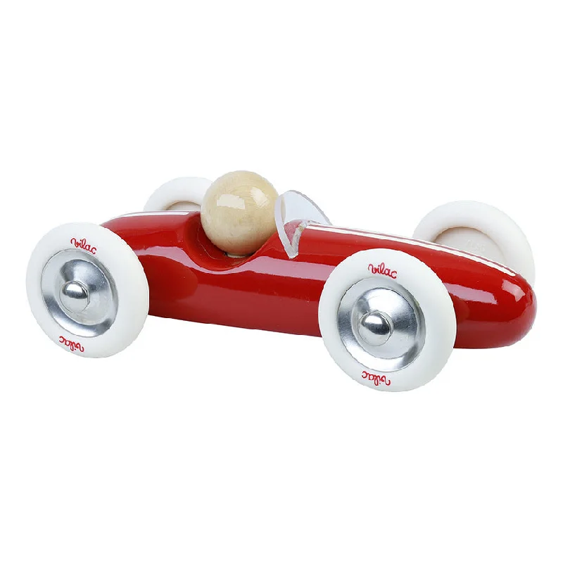 child-safe wooden toys                 Vilac 2341R Grand prix vintage car Red